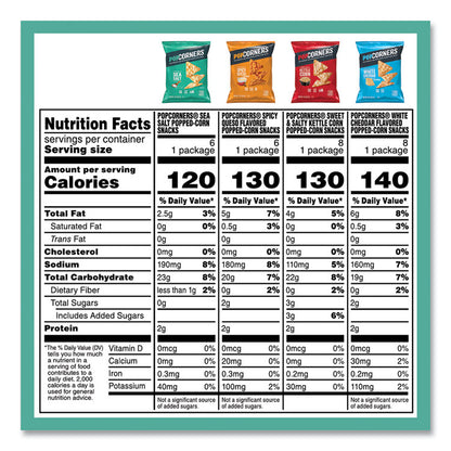 Popped Corn Chips Snacks Variety Pack, Assorted Flavors, 1 oz Bag, 28/Pack