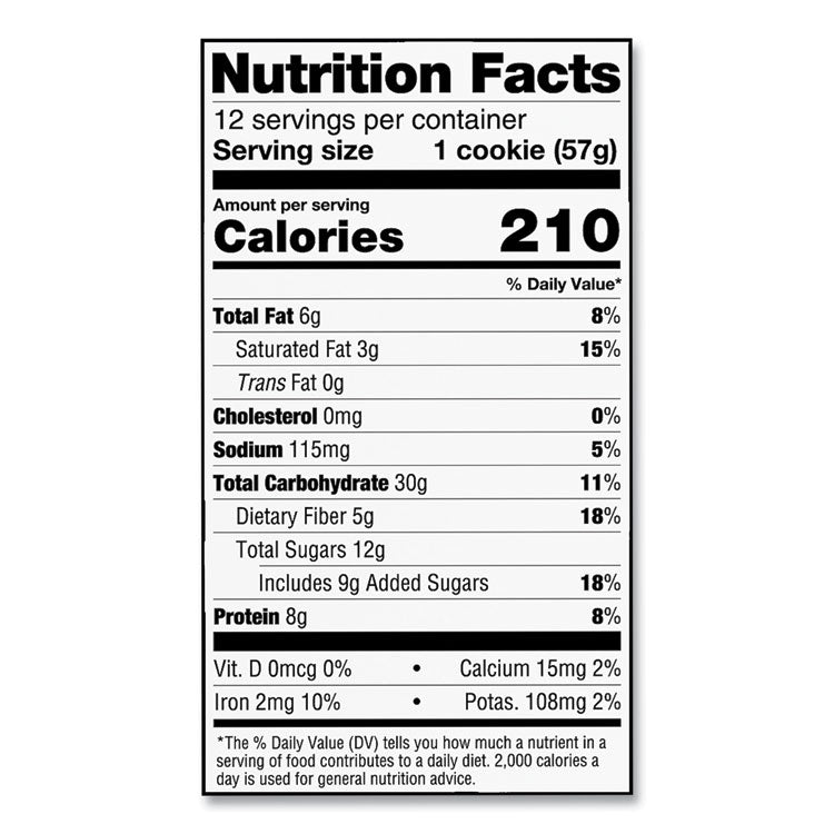Chocolate Chip Cookie, 2 oz Packet. 12/Pack