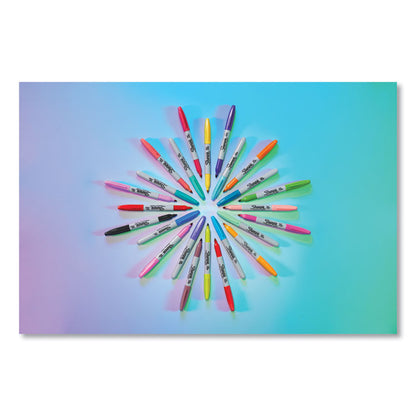 Fine Tip Permanent Marker, Fine Bullet Tip, Assorted 80s Glam Colors, 24/Pack