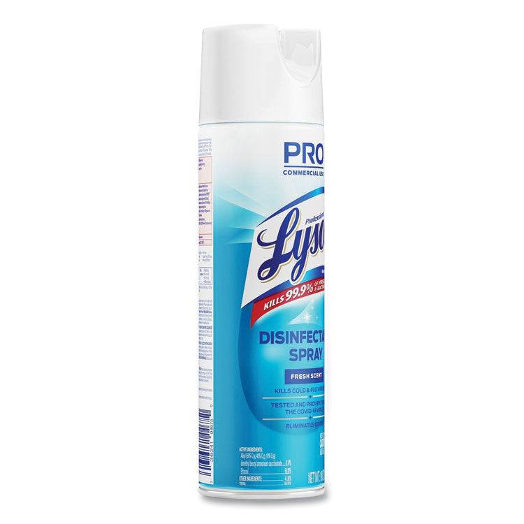 Disinfectant Spray, Fresh Scent, 19 oz Aerosol Spray, 12/Carton