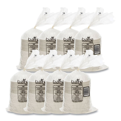 Bare Eco-Forward Clay-Coated Paper Dinnerware, ProPlanet Seal, Bowl, 12 oz, White, 125/Bag, 8 Bags/Carton
