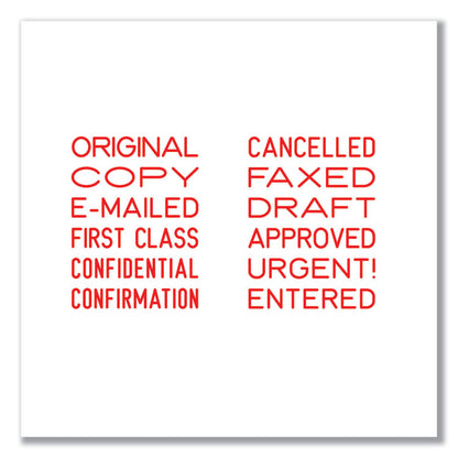 Printy Self-Inking Stamp, 12 Selectable Messages, 1.25" x 0.38", Red