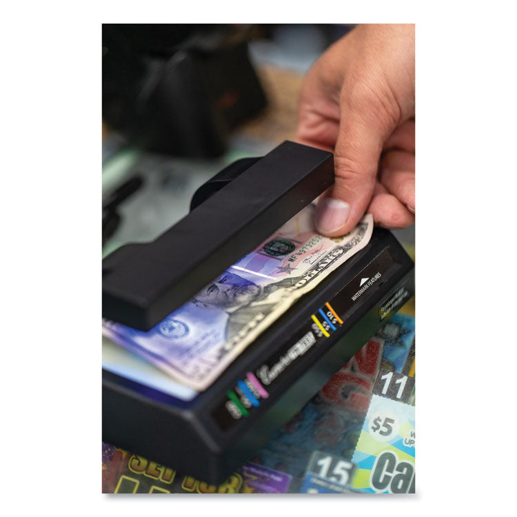 Tri Test Counterfeit Bill Detector for USD and Most International Currencies, 3 Detection Methods, 7" x 4" x 2.5", Black