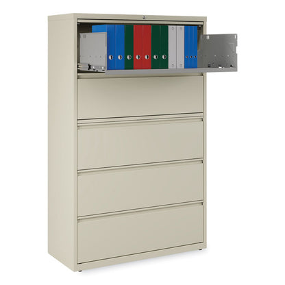 Lateral File, 5 Legal/Letter/A4/A5-Size File Drawers, Putty, 42" x 18.63" x 67.63"