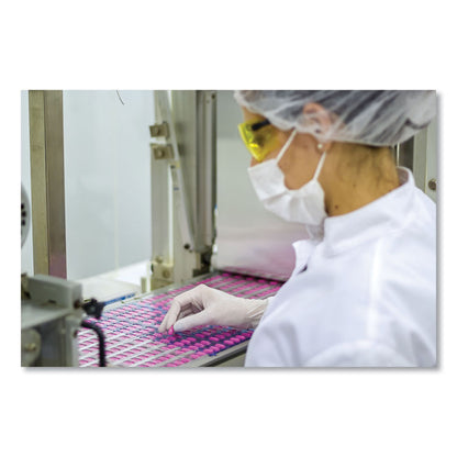 Stretch Vinyl Examination Gloves, Powder-Free, Large, 5 mil Thick, 9.45" Long, Cream, 100/Box, 10 Boxes/Carton