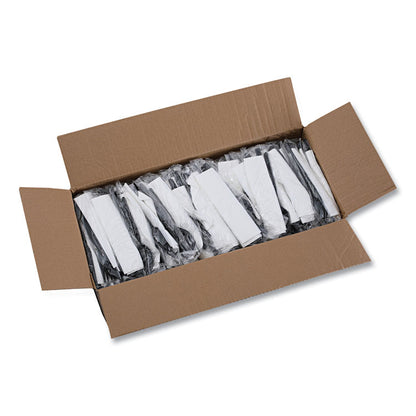 Four-Piece Cutlery Kit, Heavyweight, Fork/Knife/Napkin/Spoon, Plastic, Black, 250/Carton