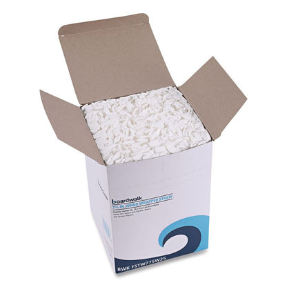 Flexible Wrapped Straws, 7.75", Plastic, White, 500/Pack, 20 Packs/Carton