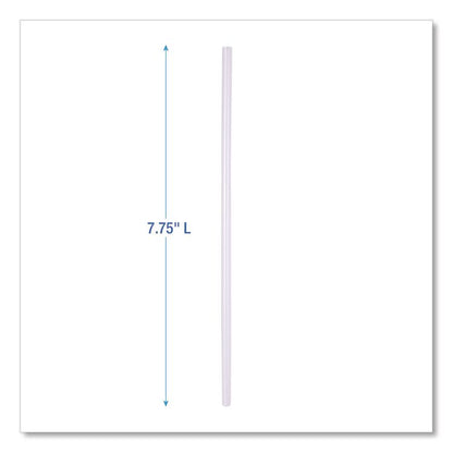 Wrapped Jumbo Straws, 7.75", Polypropylene, Clear, 500/Pack, 24 Packs/Carton