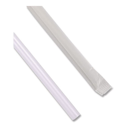 Wrapped Jumbo Straws, 7.75", Polypropylene, Clear, 500/Pack, 24 Packs/Carton