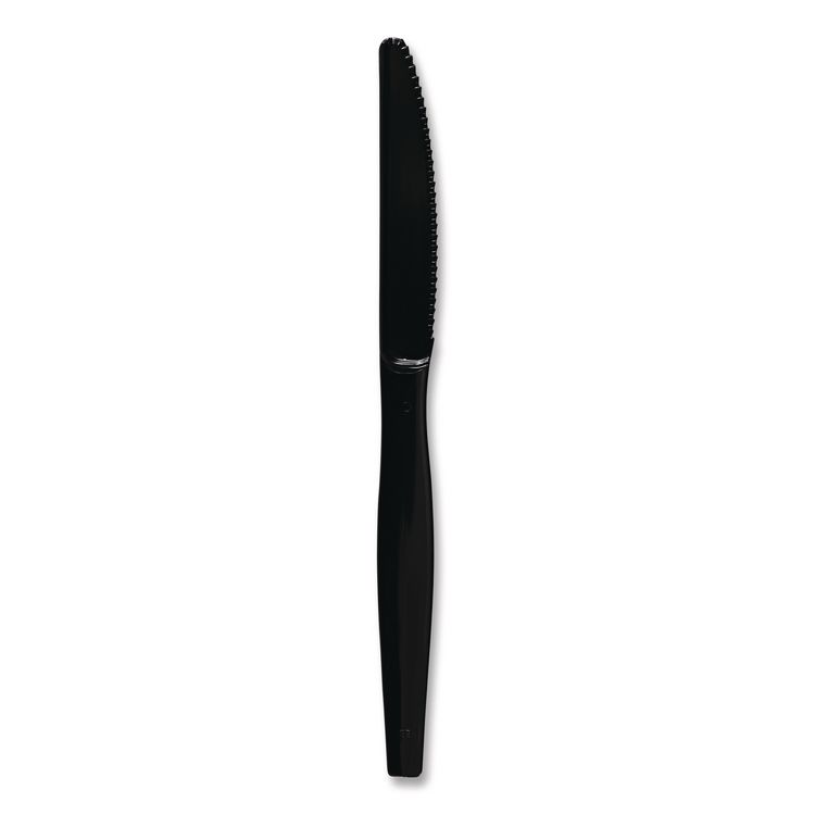 Heavyweight Polystyrene Cutlery, Knife, Plastic, Black, 1,000/Carton