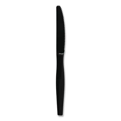 Heavyweight Polystyrene Cutlery, Knife, Plastic, Black, 1,000/Carton