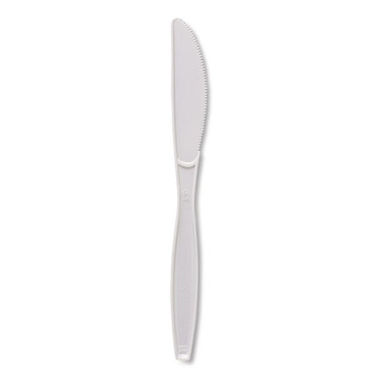 Heavyweight Polypropylene Cutlery, Knife, Plastic, White, 1,000/Carton