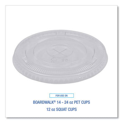 PET Cold Cup Lids, Fits 14 oz to 24 oz Cold Cups, Plastic, Clear, 100/Sleeve, 10 Sleeves/Carton