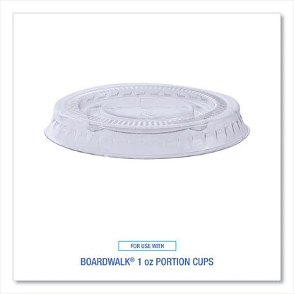 Souffle/Portion Cup Lids, Fits 1 oz Portion Cups, Plastic, Clear, 2,500/Carton