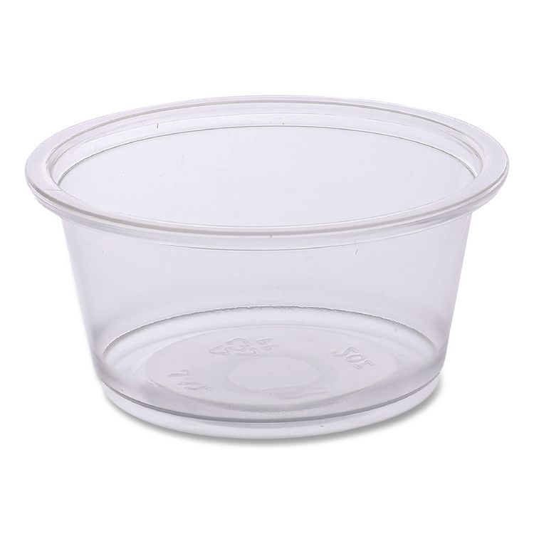 Souffle/Portion Cups, 2 oz, Plastic, Clear, 125/Sleeve, 20 Sleeves/Carton
