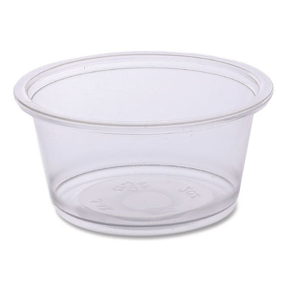 Souffle/Portion Cups, 2 oz, Plastic, Clear, 125/Sleeve, 20 Sleeves/Carton