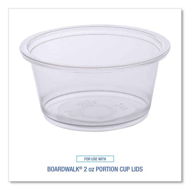 Souffle/Portion Cups, 2 oz, Plastic, Clear, 125/Sleeve, 20 Sleeves/Carton