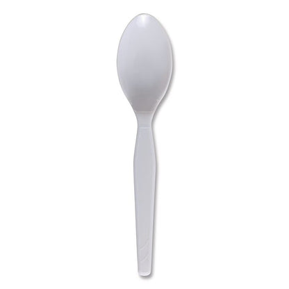 Mediumweight Polystyrene Cutlery, Spoon, Plastic, White, 100/Box, 10 Boxes/Carton