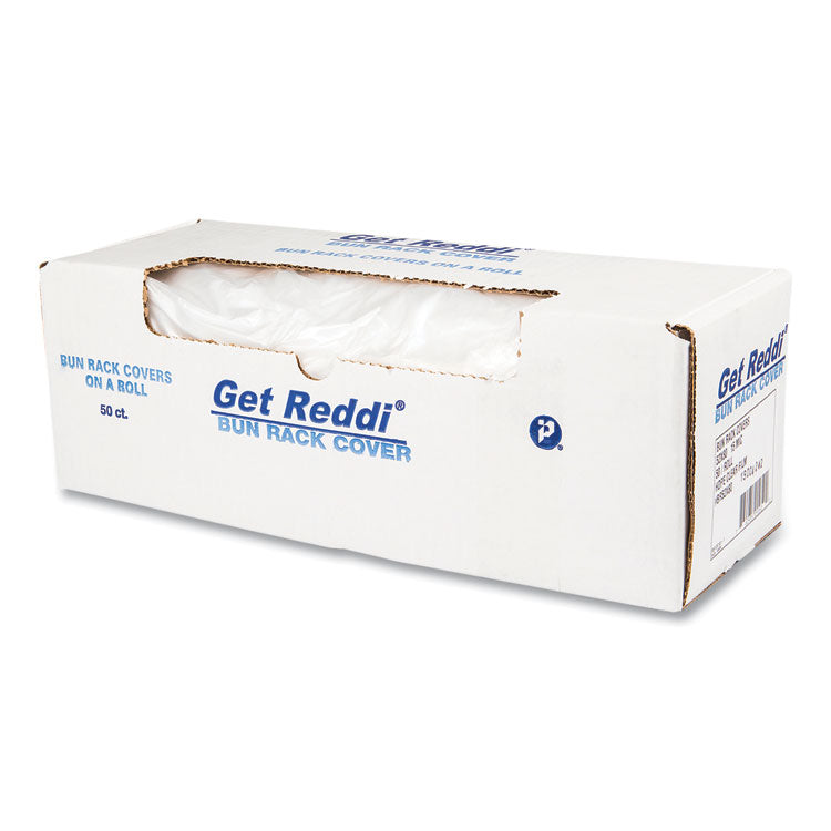 Bun Rack/Pan Cover Film, 52 x 80, 1-Rack, 15 Micron, Clear, 50/Carton