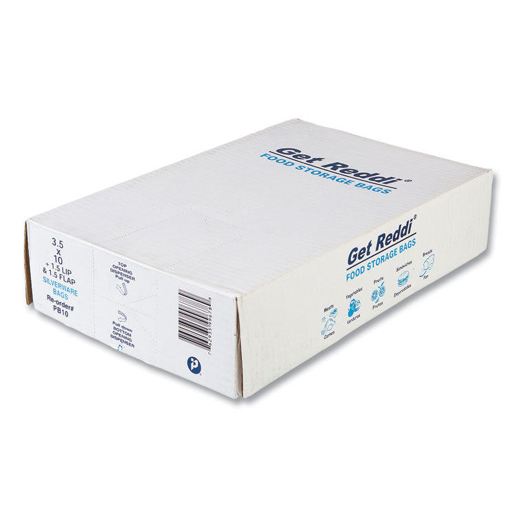 Silverware Bags, 0.7 mil, 3.5" x 1.5" x 10", Clear, 2,000/Carton