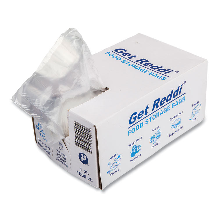 Food Bags, 16 oz, 0.68 mil, 4" x 2" x 8", Clear, 1,000/Carton