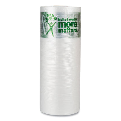 Produce Bags, Fruits and Veggies - More Matters Labeling, 0.35 mil, 12" x 20", Clear, 875 Bags/Roll, 4 Rolls/Carton