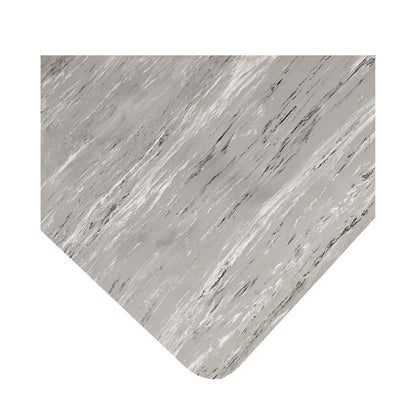 Cushion-Step Marbleized Rubber Mat, Rectangular, Gray Smooth Surface, 24" x 36"