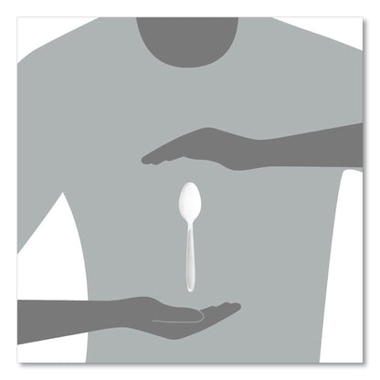 Impress Heavyweight Full-Length Polystyrene Cutlery, Spoon, Plastic, White, 100/Box