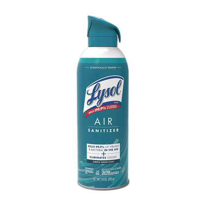 Air Sanitizer Spray, Simple Fresh Scent, 10 oz Aerosol Spray, 6/Carton