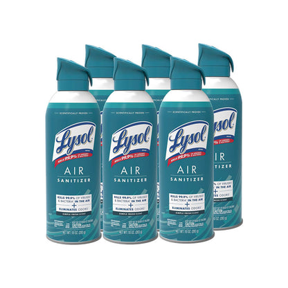Air Sanitizer Spray, Simple Fresh Scent, 10 oz Aerosol Spray, 6/Carton
