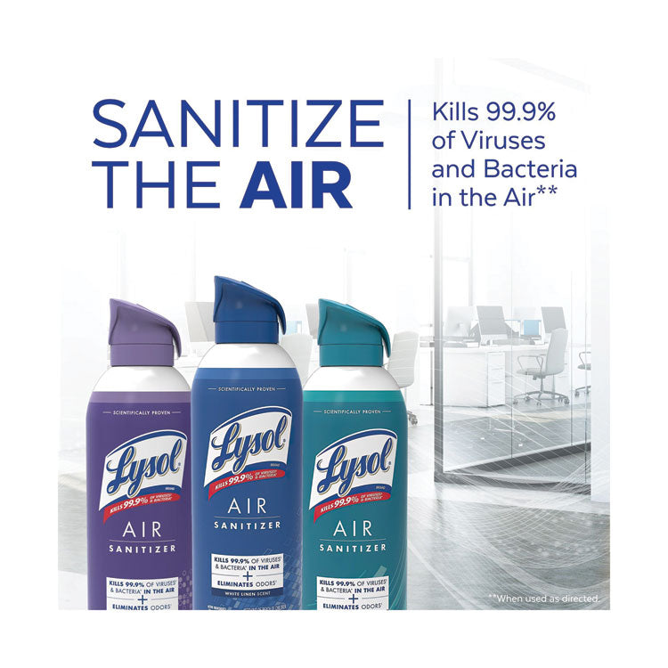 Air Sanitizer Spray, White Linen Scent, 10 oz Aerosol Spray, 6/Carton