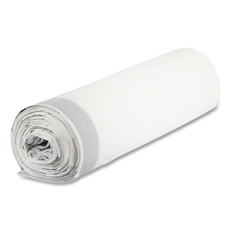 Draw-Tuff Institutional Draw-Tape Can Liners, Drawstring, 55 gal, 1.9 mil, 42.5" x 35.5", Natural, 10 Bags/Roll, 5 Rolls/CT