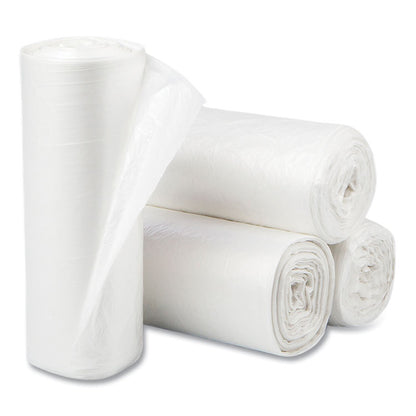 High-Density Commercial Can Liners, 16 gal, 6 mic, 24" x 33", Natural, Perforated Roll, 50 Bags/Roll, 20 Rolls/Carton