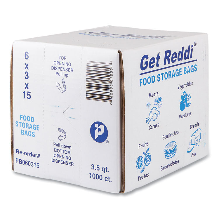 Food Bags, 112 oz, 0.68 mil, 6" x 3" x 15", Clear, 1,000/Carton