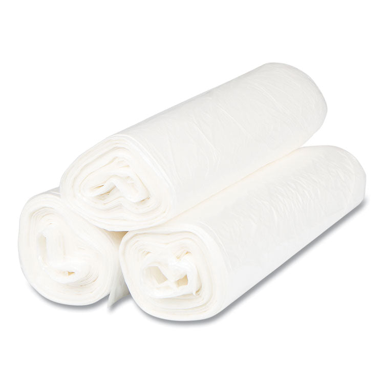 High-Density Commercial Can Liners, 16 gal, 6 mic, 24" x 33", Natural, Interleaved Roll, 50 Bags/Roll, 20 Rolls/Carton
