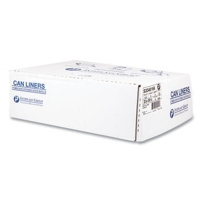 High-Density Commercial Can Liners, 33 gal, 16 mic, 33" x 40", Black, Interleaved Roll, 25 Bags/Roll, 10 Rolls/Carton