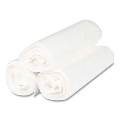 High-Density Commercial Can Liners, 33 gal, 17 mic, 33" x 40", Clear, Interleaved Roll, 25 Bags/Roll, 10 Rolls/Carton