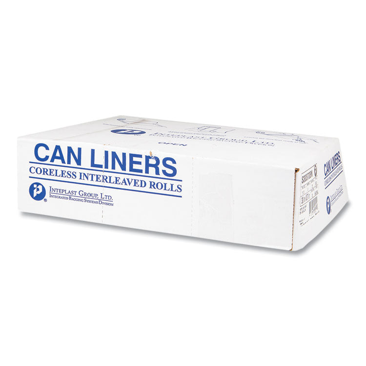 High-Density Commercial Can Liners, 33 gal, 17 mic, 33" x 40", Clear, Interleaved Roll, 25 Bags/Roll, 10 Rolls/Carton