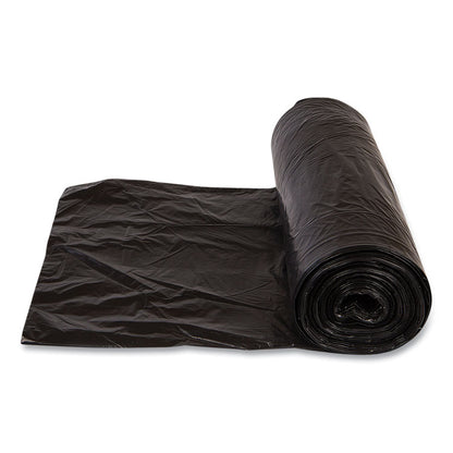 High-Density Commercial Can Liners, 33 gal, 22 mic, 33" x 40", Black, Interleaved Roll, 25 Bags/Roll, 10 Rolls/Carton