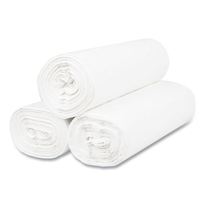 High-Density Commercial Can Liners, 55 gal, 17 mic, 36" x 60", Clear, Interleaved Roll, 25 Bags/Roll, 8 Rolls/Carton