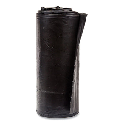 High-Density Commercial Can Liners, 60 gal, 17 mic, 38" x 60", Black, Interleaved Roll, 25 Bags/Roll, 8 Rolls/Carton
