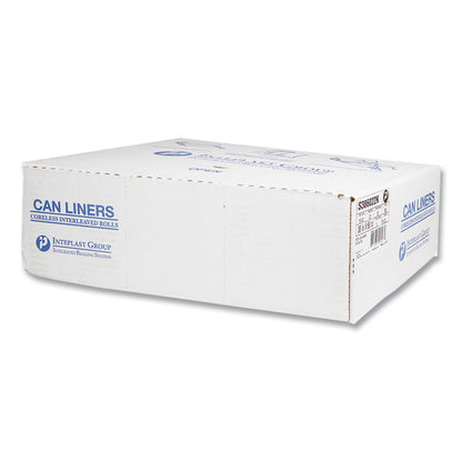 High-Density Commercial Can Liners, 60 gal, 22 mic, 38" x 60", Black, Interleaved Roll, 25 Bags/Roll, 6 Rolls/Carton
