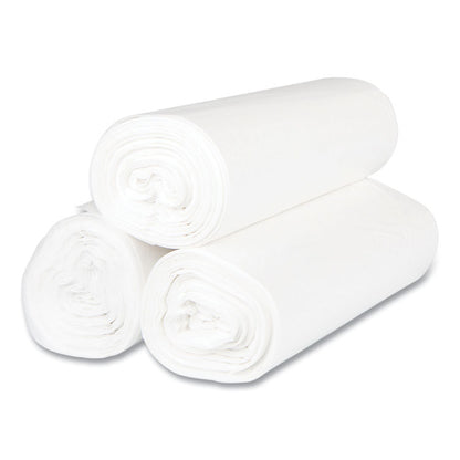 High-Density Commercial Can Liners, 45 gal, 12 mic, 40" x 48", Clear, Interleaved Roll, 25 Bags/Roll, 10 Rolls/Carton