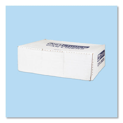 High-Density Commercial Can Liners, 45 gal, 12 mic, 40" x 48", Clear, Interleaved Roll, 25 Bags/Roll, 10 Rolls/Carton