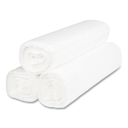 High-Density Commercial Can Liners, 45 gal, 14 mic, 40" x 48", Clear, Interleaved Roll, 25 Bags/Roll, 10 Rolls/Carton