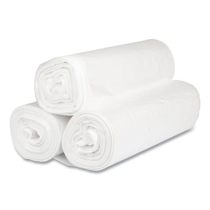 High-Density Commercial Can Liners, 45 gal, 16 mic, 40" x 48", Clear, Interleaved Roll, 25 Bags/Roll, 10 Rolls/Carton