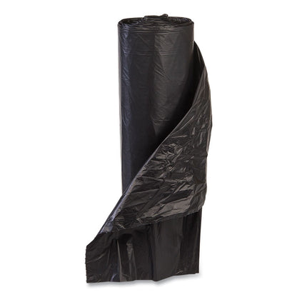 High-Density Commercial Can Liner Value Pack, 56 gal, 19 mic, 43" x 46", Black, Interleaved Roll, 25 Bags/Roll, 6 Rolls/CT