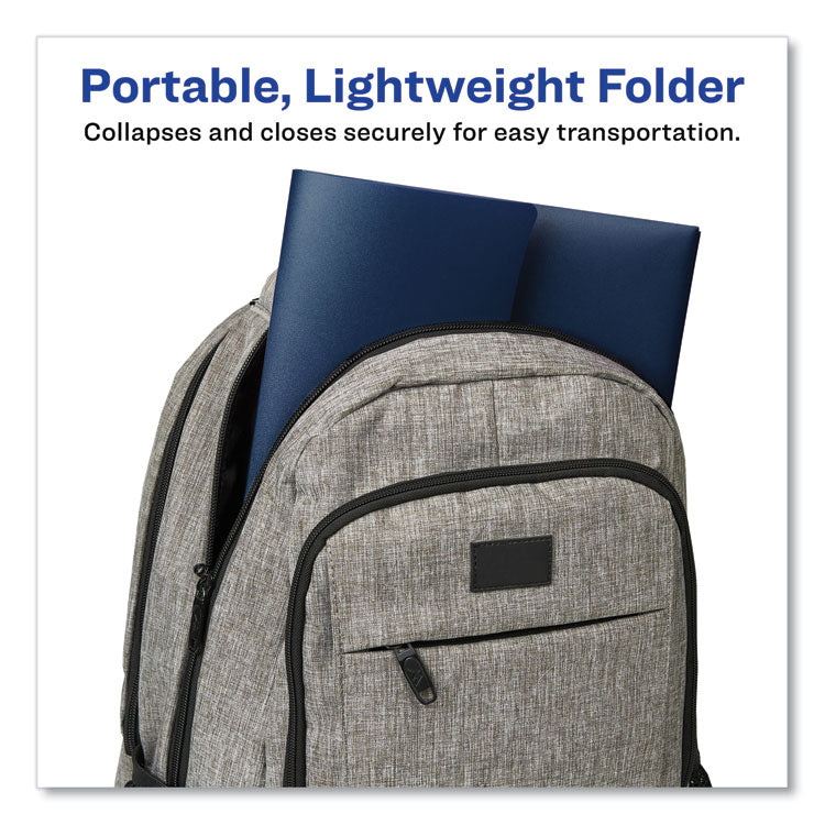 Slide and View Expanding File, 6 Sections, Hook/Loop Closure, Letter Size, Navy Blue