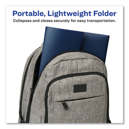 Slide and View Expanding File, 6 Sections, Hook/Loop Closure, Letter Size, Navy Blue