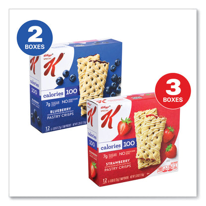 Special K Pastry Crisps, (36) Strawberry, (24) Blueberry, 0.88 oz, 2/Pouch, 30 Pouches/Carton